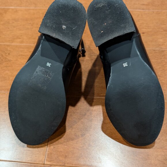 H&M Black Leather Ankle Boots, Size 6, 36 - Picture 7 of 9